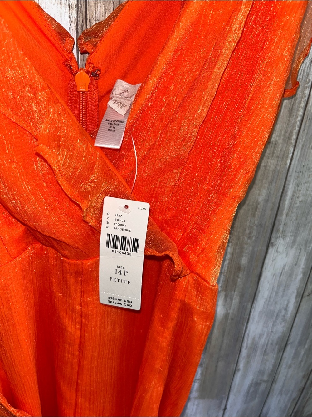 Hutch Tangerine Ruffle Wide Leg Jumpsuit Size 14P Petite NWT - Picture 10 of 11